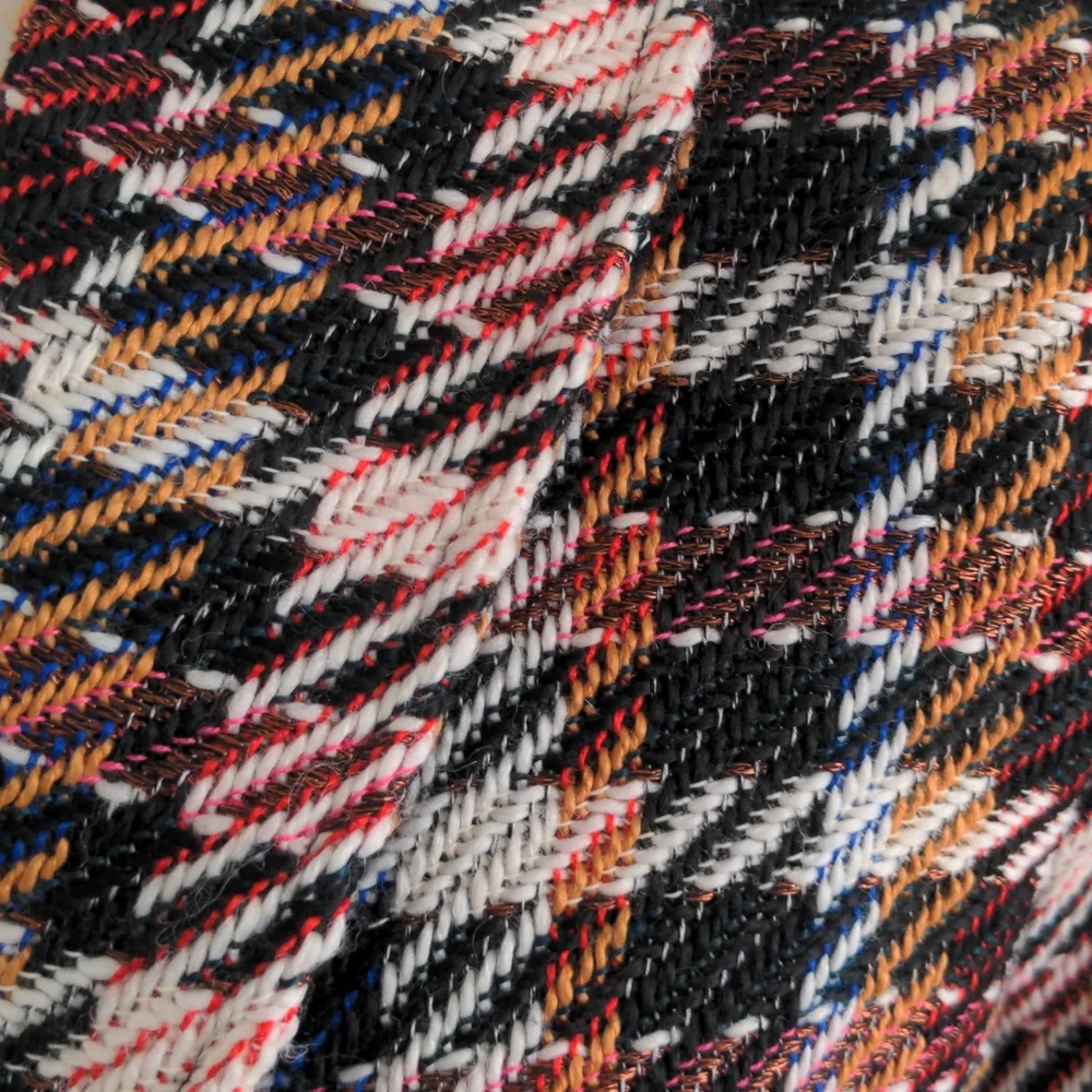 CAbi Regency Belted Noble Plaid Multicolor Coat with Fringe - Picture 3 of 10